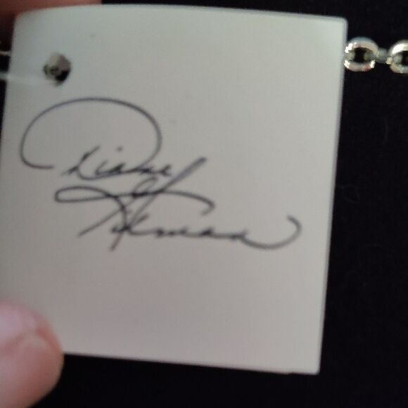 Diane Gilman Silver and White Geometric Necklace - Picture 2 of 4